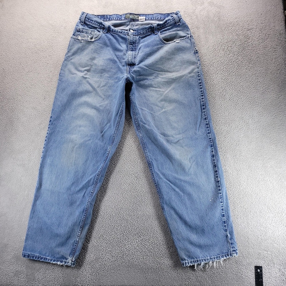 VTG Levis Silvertab Jeans Mens 40x34 Blue Baggy Fit Light Wash Y2K Skater